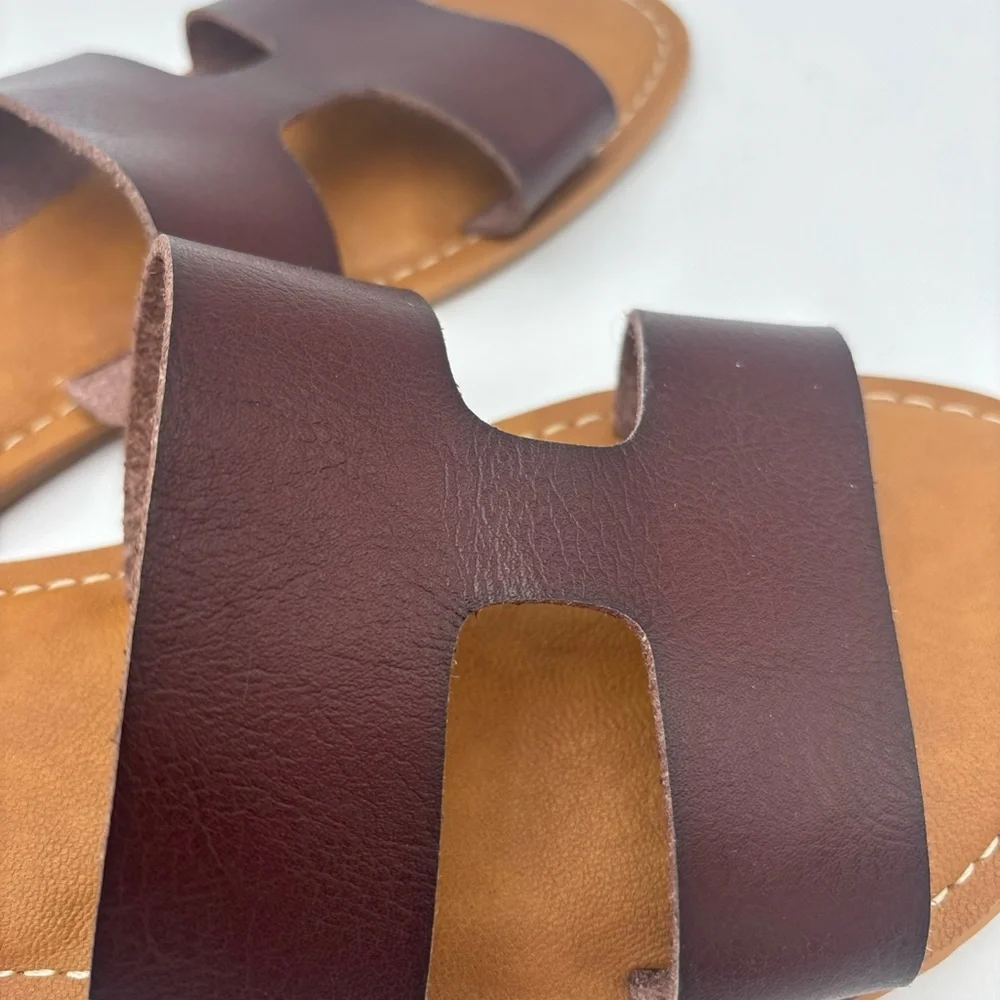 🍍3 For 25🍍Women’s Double Strap Slide Sandals in Dark Brown, No Tags